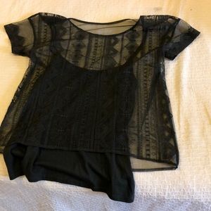 Gray mesh t shirt with tank underneath